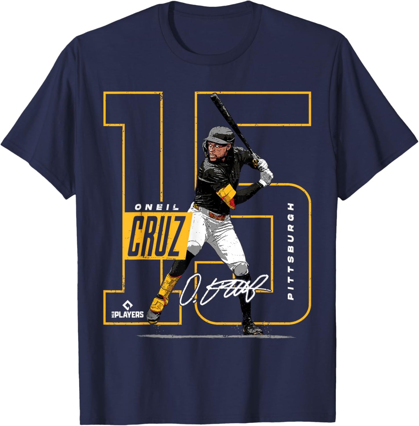 Oneil Cruz | Pittsburgh MLB Baseball Players | MLBOCR202M T-Shirt - T-Shirt | Navy