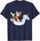 Summer Kitty With Margarita & Unicorn Float Funny Cat Shirt T-Shirt - T-Shirt | Navy