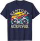 Century Survivor 100 Mile Bicycle Ride Road Cycling T-Shirt - T-Shirt | Navy