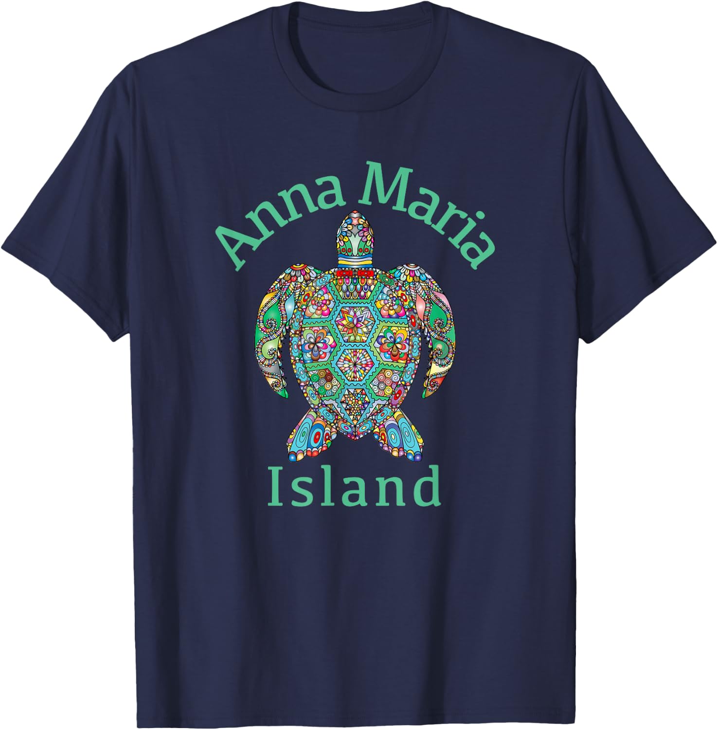 Anna Maria Island Tribal Turtle Gift T-Shirt - T-Shirt | Navy