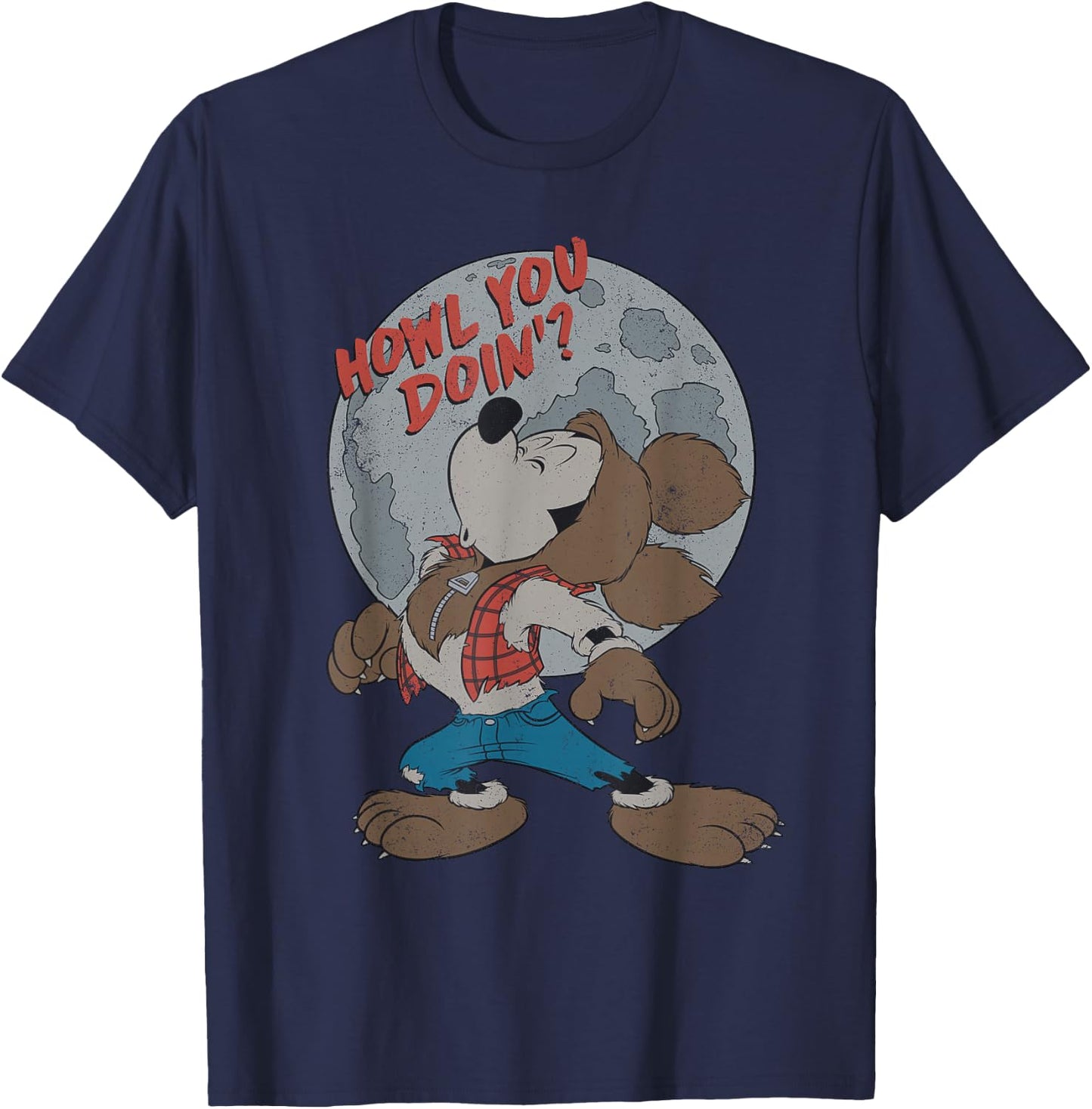 Disney Mickey Mouse Werewolf Howl You Doin' T-Shirt - T-Shirt | Navy