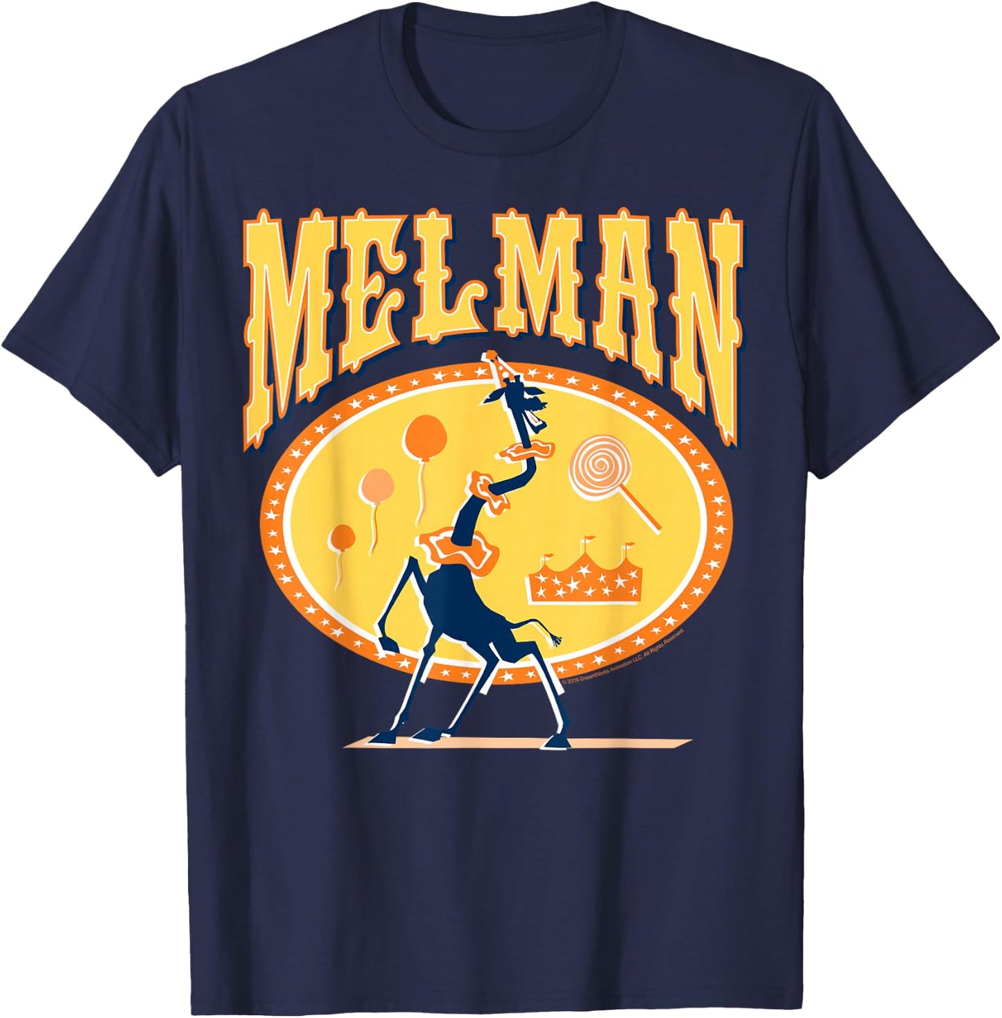 Madagascar Melman Circus Giraffe Silhouette Poster T-Shirt - T-Shirt | Navy