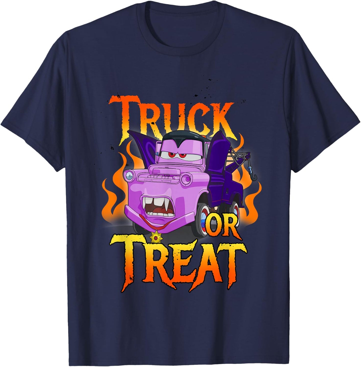 Disney Pixar Cars Halloween Vampire Truck Or Treat T-Shirt - T-Shirt | Navy