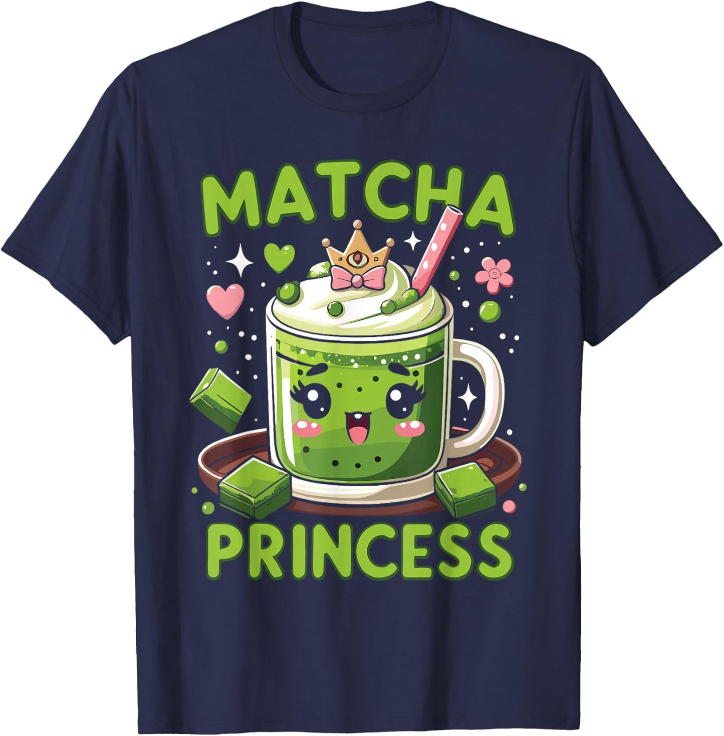 Green Tea Matcha Princess Matcha Lover Japanese Tea T-Shirt - T-Shirt | Navy
