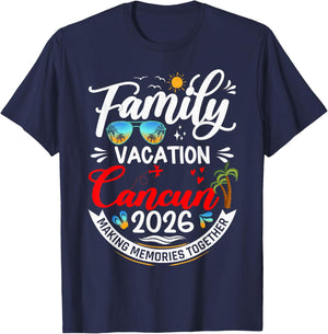Family Vacation Cancun 2026 Summer Matching Vacation 2026 T-Shirt - T-Shirt | Navy