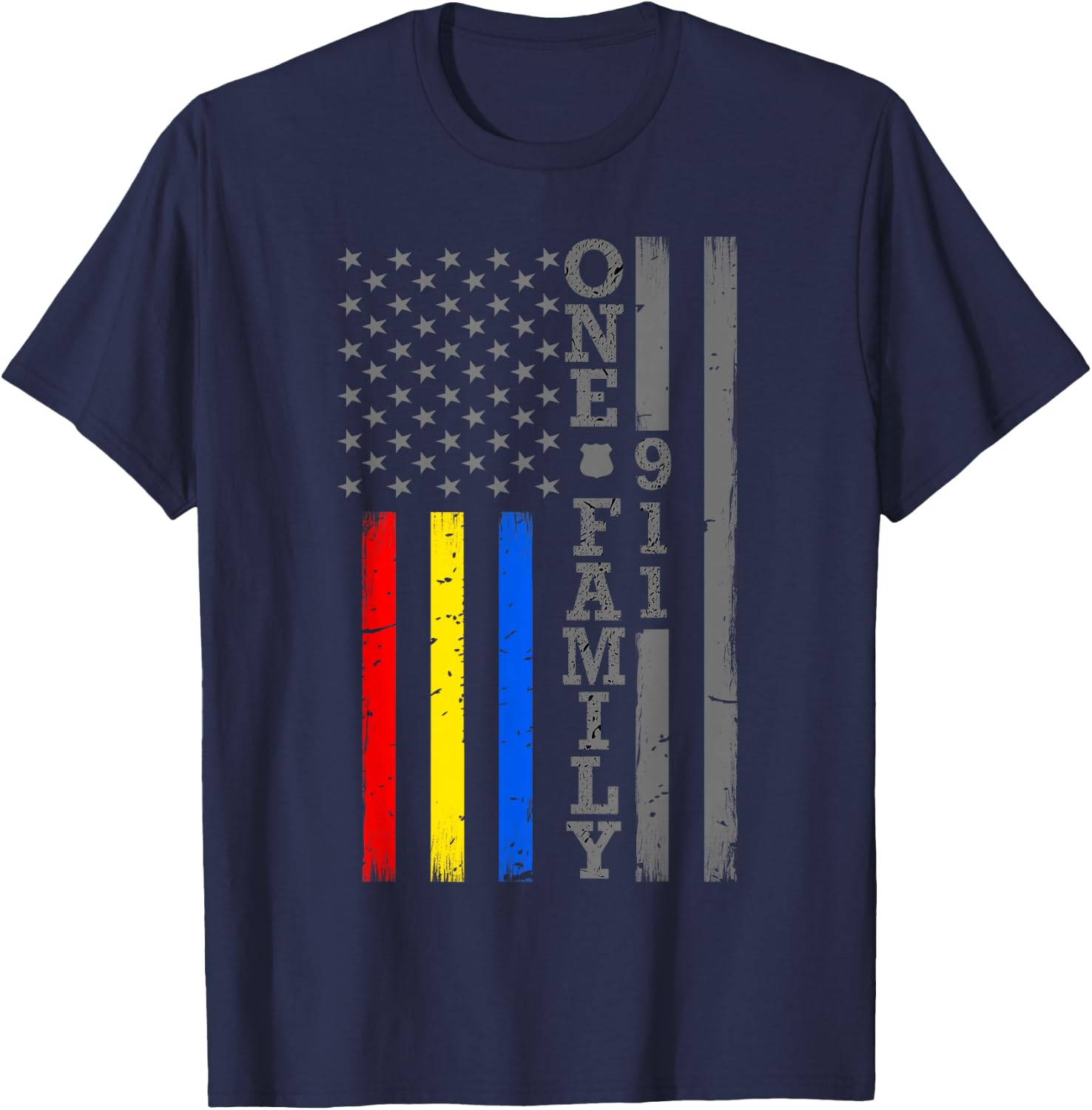 Fire Police Dispatcher 911 Emergency Services T-Shirt - T-Shirt | Navy