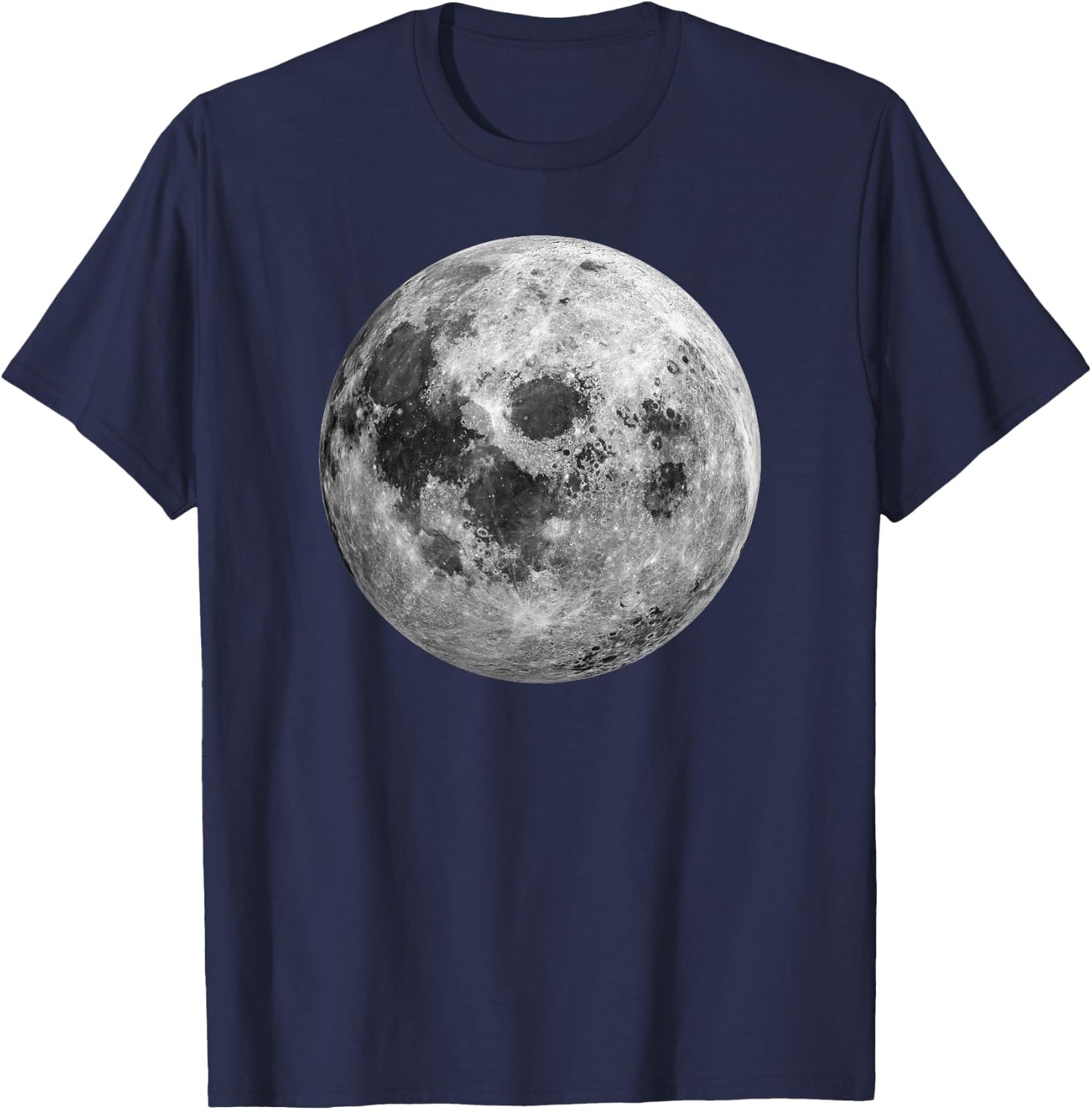 Cool Full Moon Luna Graphic Space Astronomy Science T-Shirt - T-Shirt | Navy