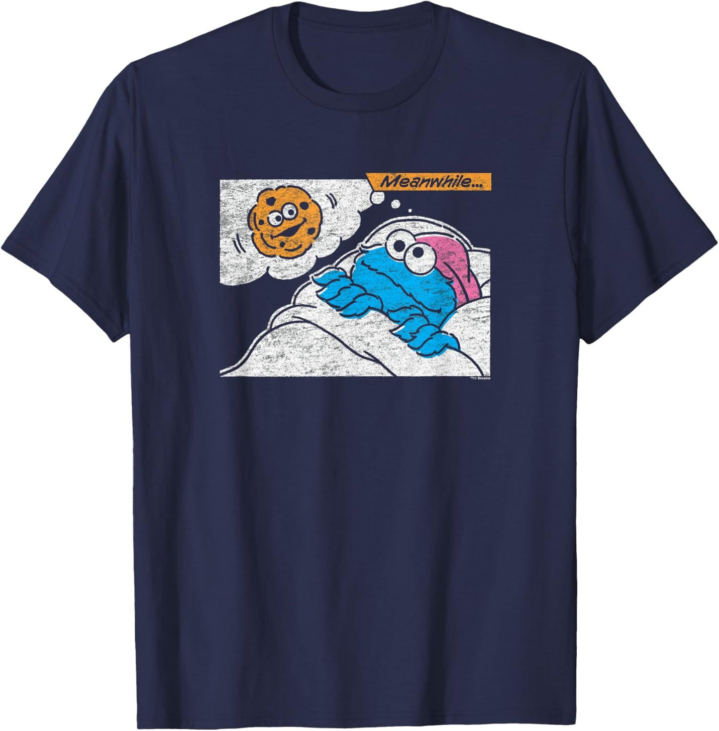 Sesame Street Cookie Monster Meanwhile T-Shirt - T-Shirt | Navy