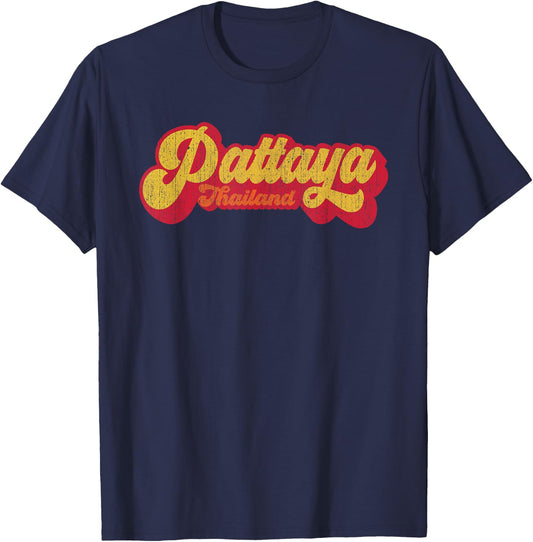 Pattaya Thai Beach Resort Retro Thailand T-Shirt - T-Shirt | Navy