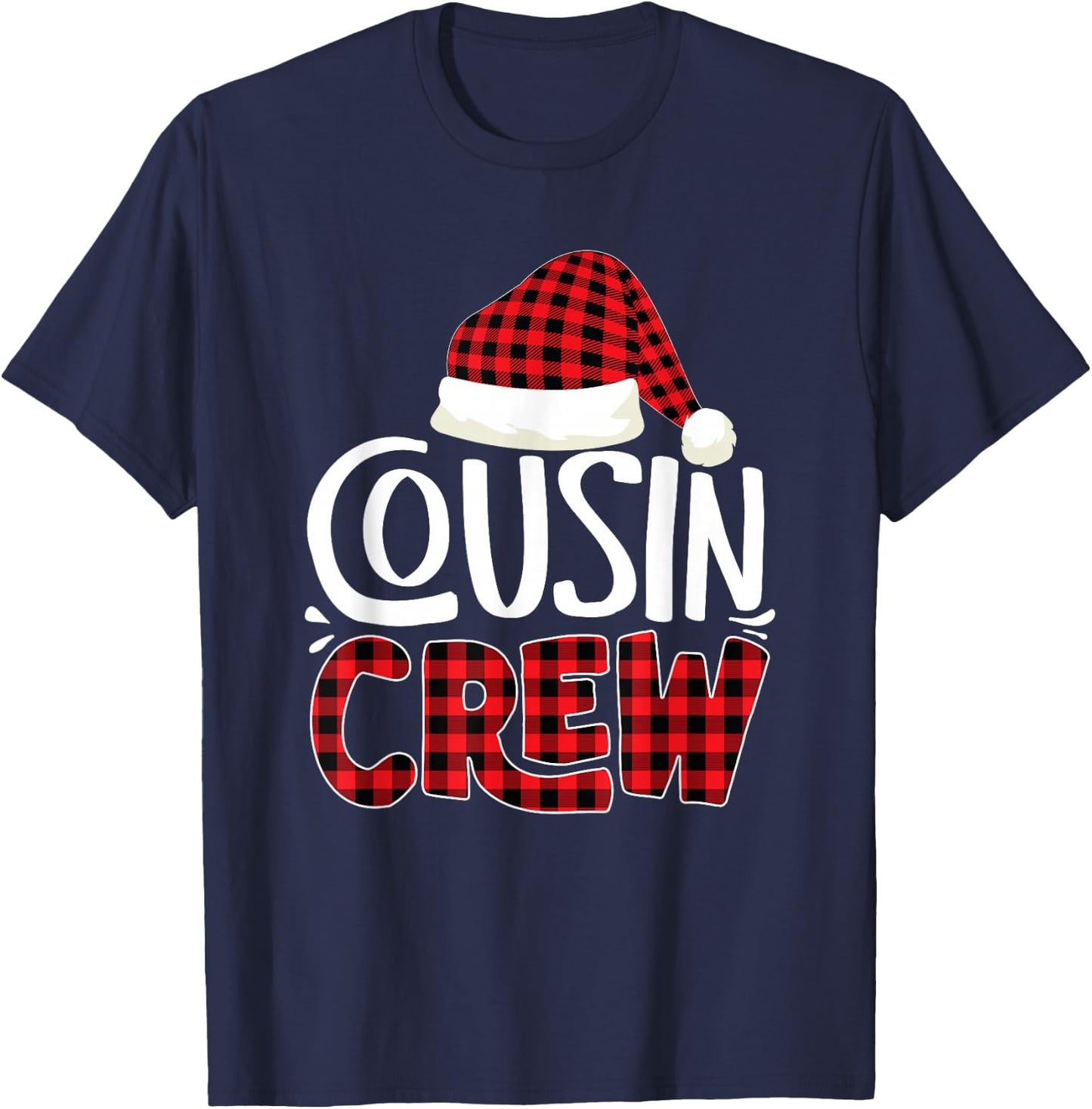 Cousin Crew Family Group Matching Christmas Pajama Party T-Shirt - T-Shirt | Navy