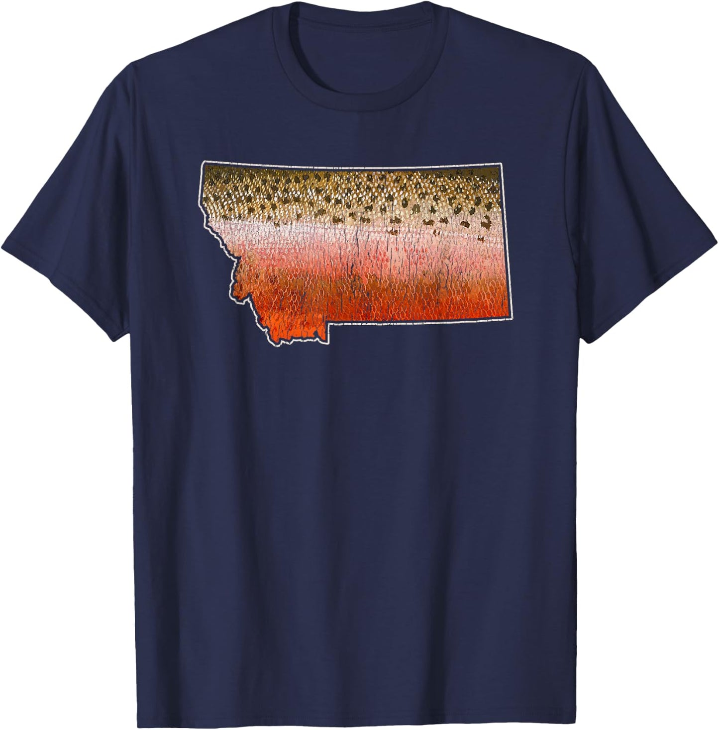Cutthroat Trout Fishing Shirt - Montana Fly Fishing T-Shirt - T-Shirt | Navy