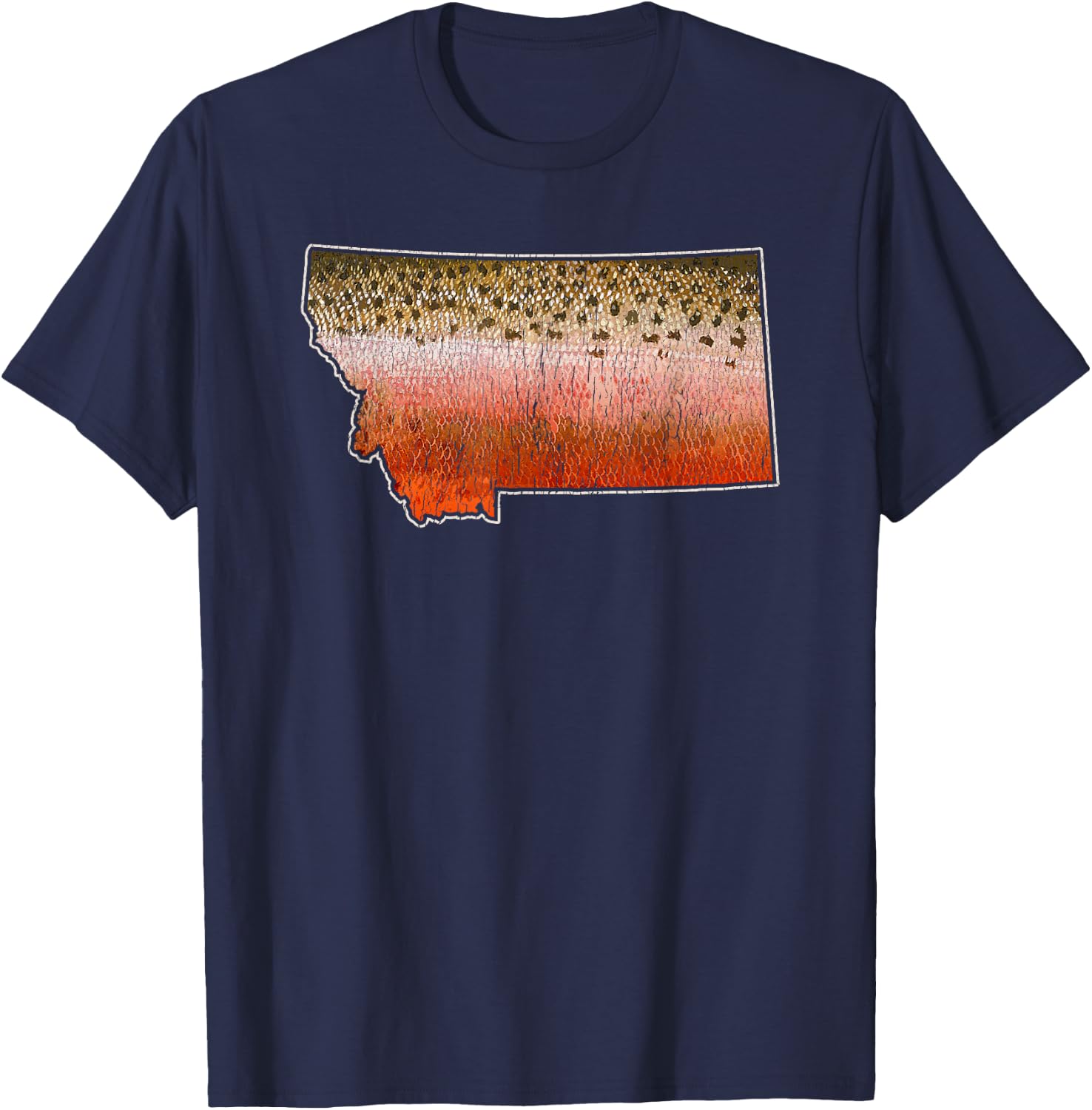 Cutthroat Trout Fishing Shirt - Montana Fly Fishing T-Shirt - T-Shirt | Navy