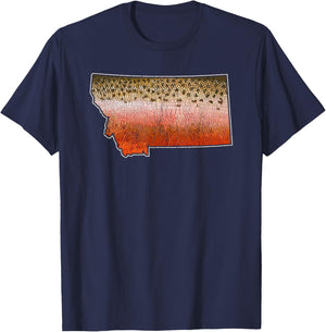 Cutthroat Trout Fishing Shirt - Montana Fly Fishing T-Shirt - T-Shirt | Navy