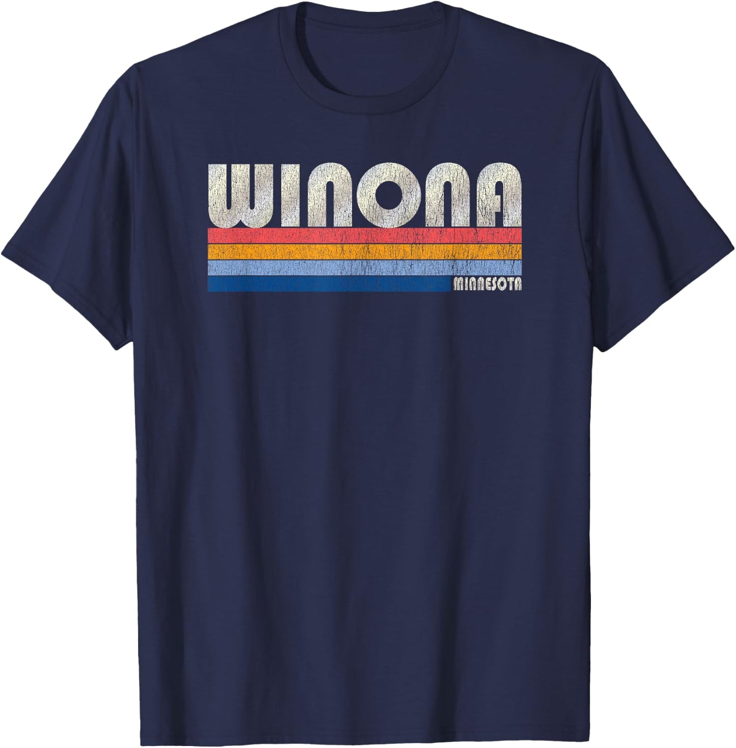 Vintage 70s 80s Style Winona MN T-Shirt - T-Shirt | Navy