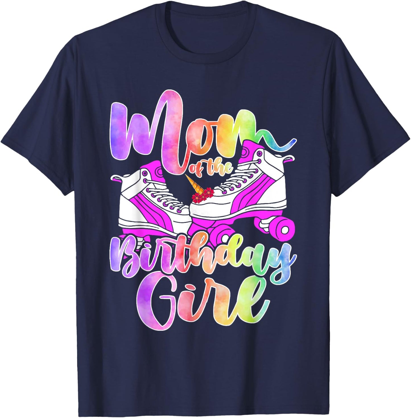Mom Birthday Rolling Skate Birthday family Party T-Shirt - T-Shirt | Navy