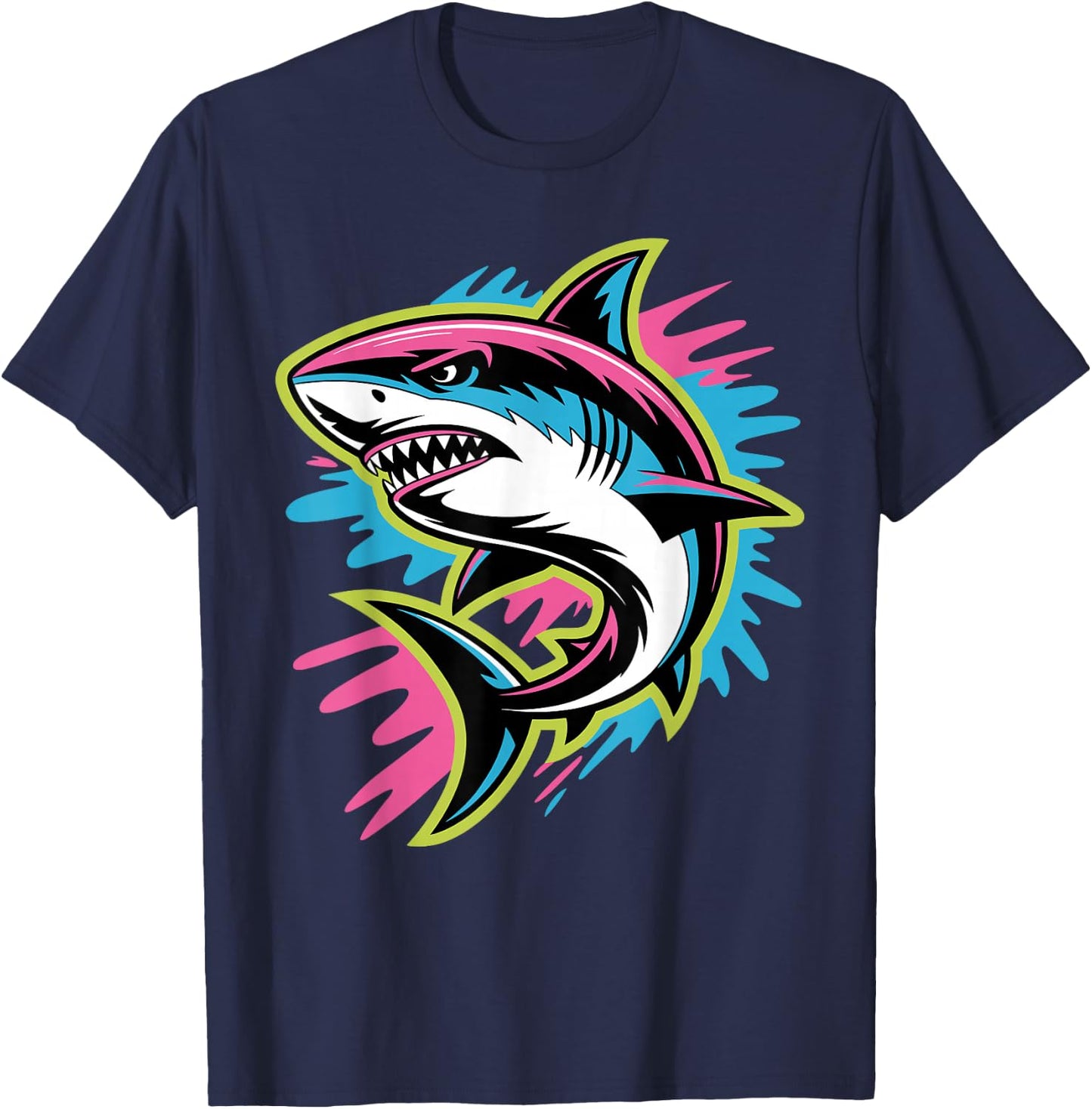 Cool Shark Art Women Kids Boys Girls Shark Lover T-Shirt - T-Shirt | Navy