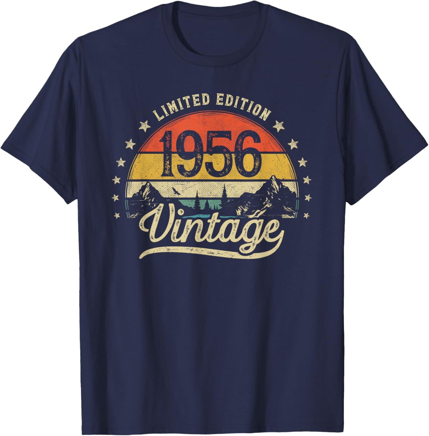 Vintage 1956 Limited Edition 70th Birthday 70 Years Old Men T-Shirt - T-Shirt | Navy