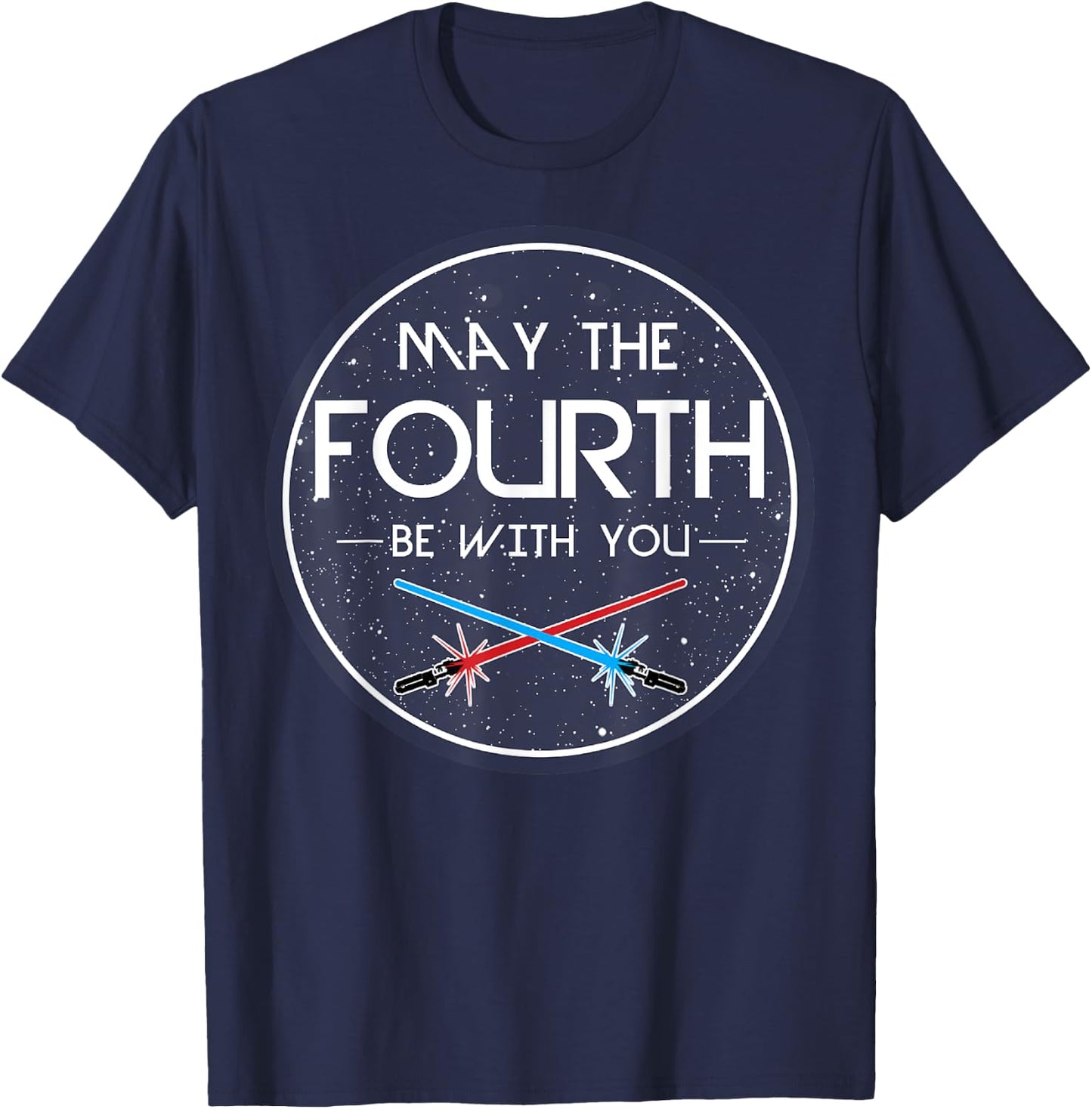 Star Wars May The Fourth Be With You Lightsaber Clash Poster T-Shirt - T-Shirt | Navy