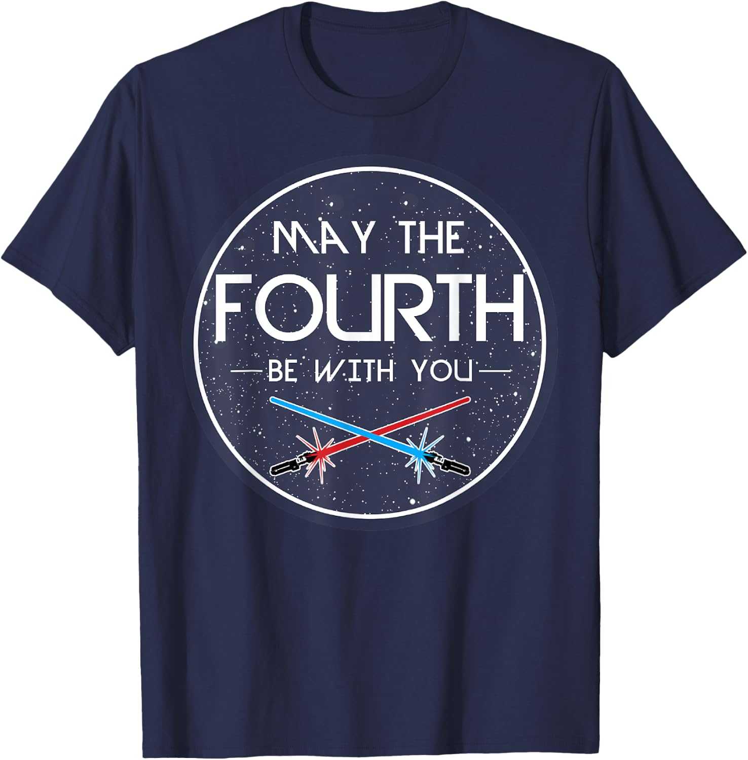 Star Wars May The Fourth Be With You Lightsaber Clash Poster T-Shirt - T-Shirt | Navy