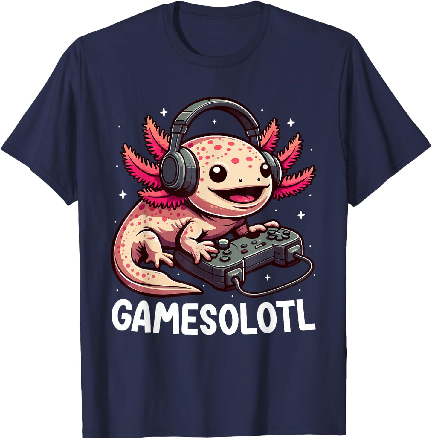 Gamesolotl Axolotl Video Gamer Kawaii Anime Gifts Boys Teens T-Shirt - T-Shirt | Navy