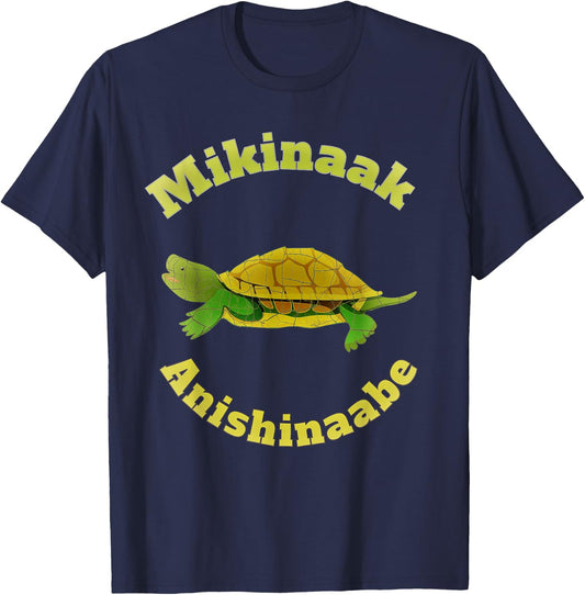 Mikinaak Anishinaabe Snapping Turtle T-Shirt - T-Shirt | Navy
