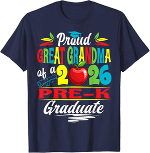 Proud Great Grandma of 2026 Pre-K Graduate Mothers Day Grad T-Shirt - T-Shirt | Navy