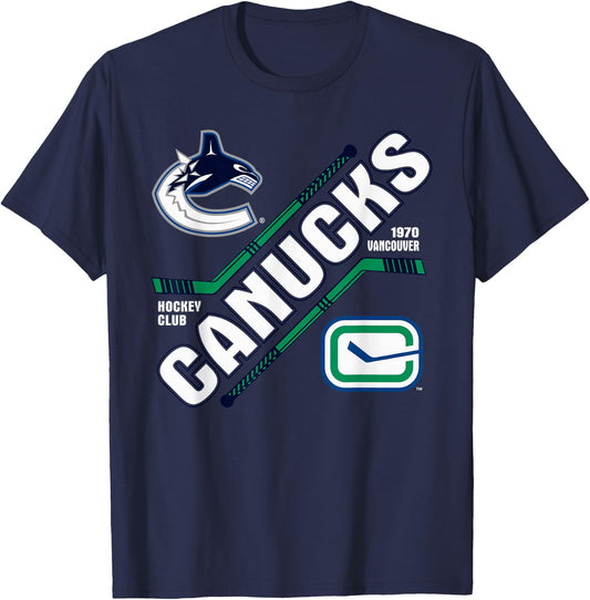 Vancouver Canucks Force Blue Officially Licensed T-Shirt - T-Shirt | Navy