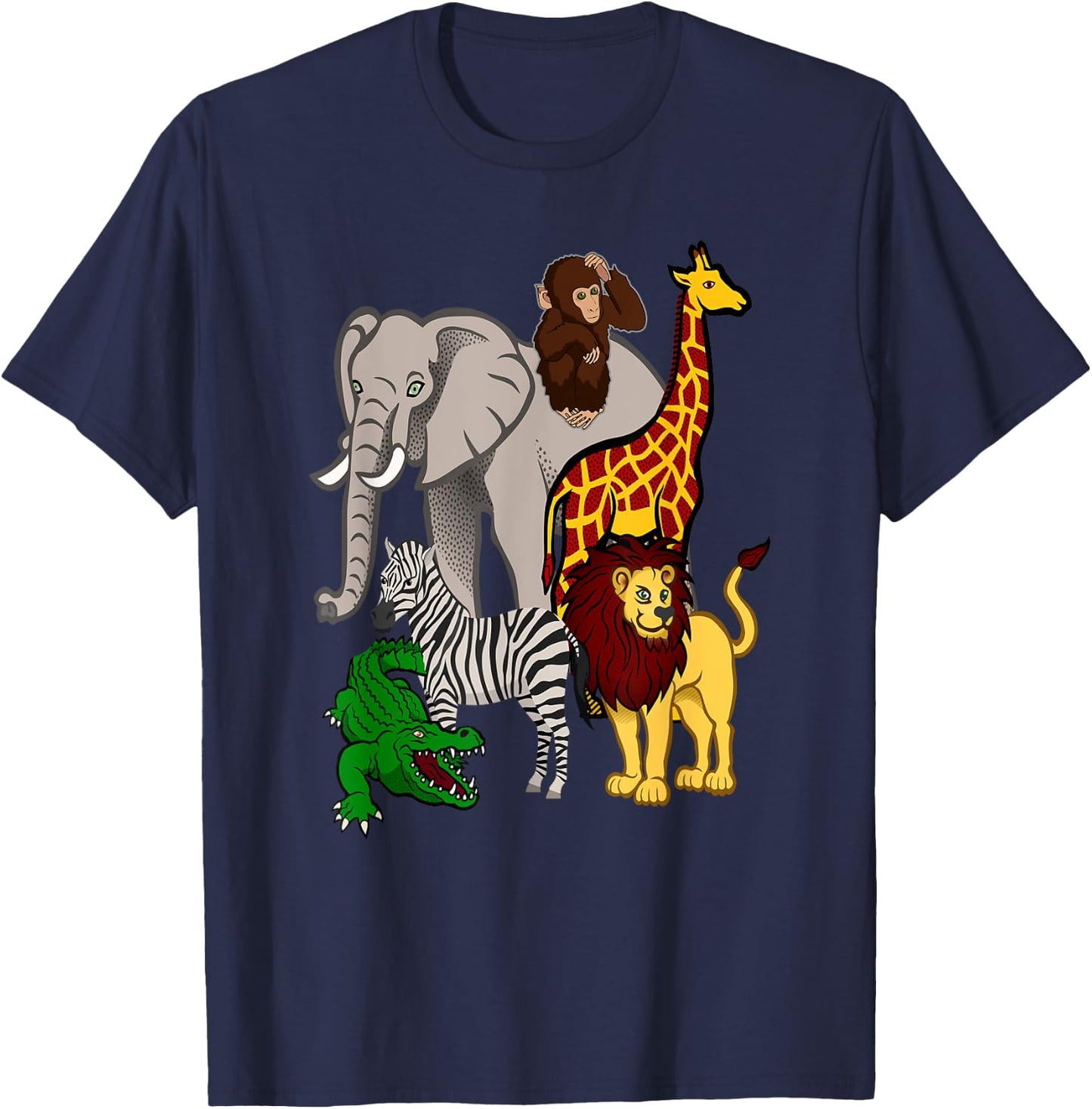 Zoo Animals Shirt Wildlife Birthday Party A Day At The Zoo T-Shirt - T-Shirt | Navy