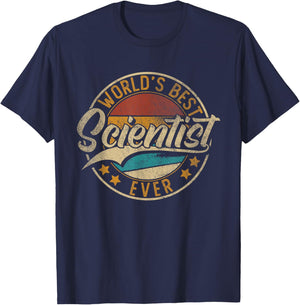 Worlds Best Scientist | Science Teacher T-Shirt - T-Shirt | Navy