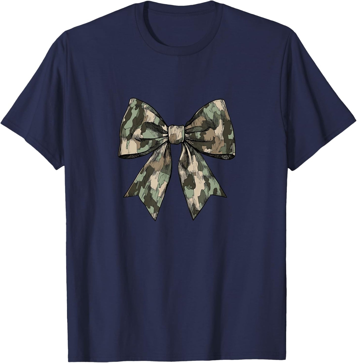 Camouflage Old Camo Bow Camo Coquette Bow Girls T-Shirt - T-Shirt | Navy