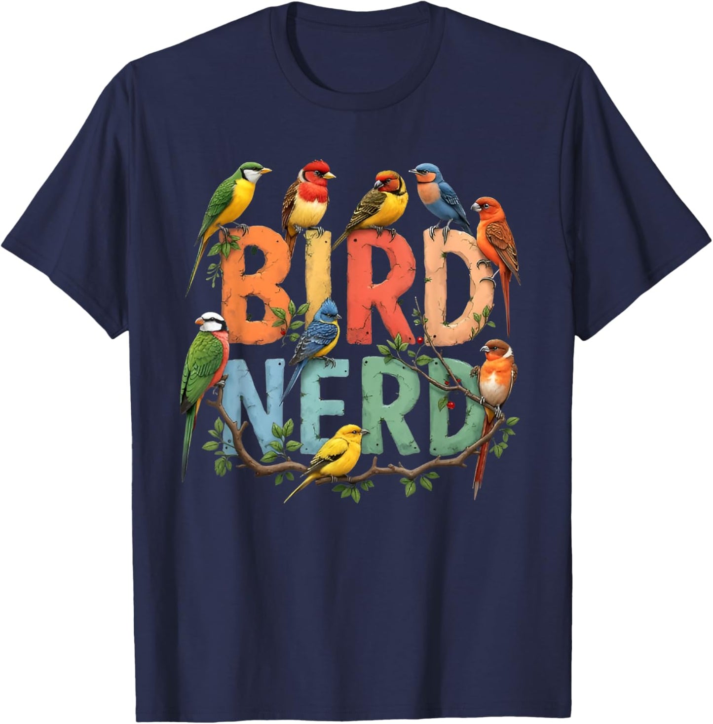 Bird Nerd Funny Bird Watching Birding Bird Lover Watcher T-Shirt - T-Shirt | Navy