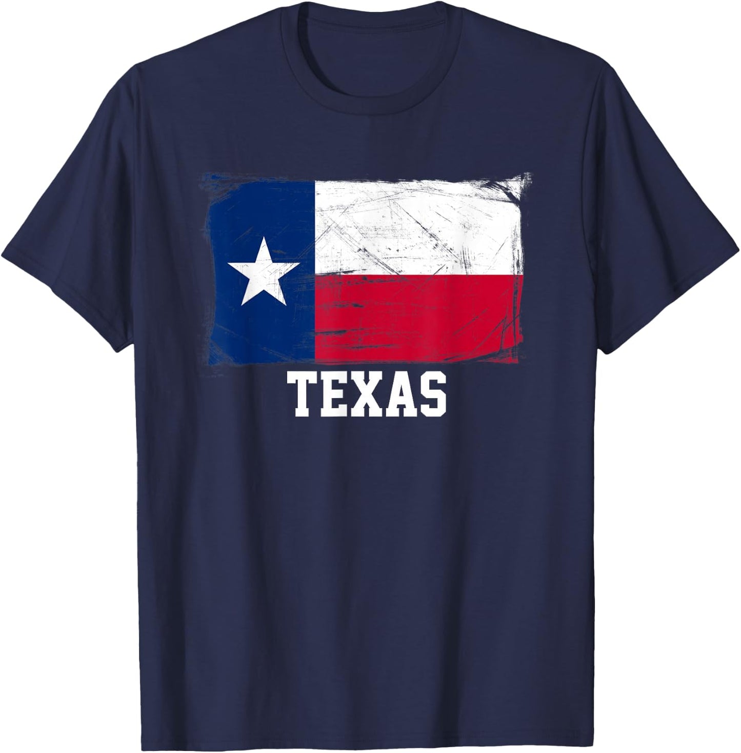 Texas United States Vintage Distressed Flag T Shirt T-Shirt - T-Shirt | Navy