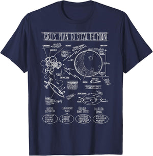 Despicable Me Minions Gru's Moon Plans Graphic T-Shirt - T-Shirt | Navy