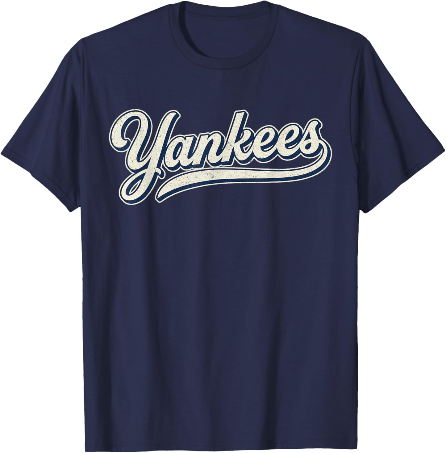 Yankee Vintage Retro Style , Classic 70s & 80s Yankees T-Shirt - T-Shirt | Navy