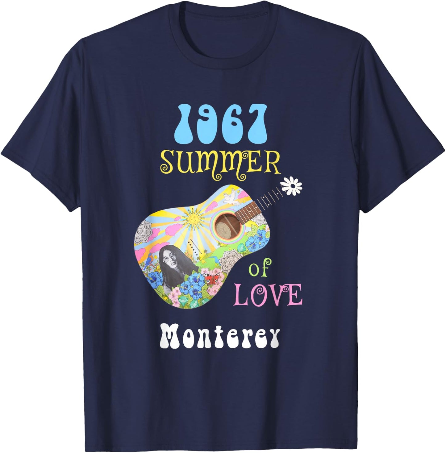 1967 Summer of Love Monterey Hippie T-Shirt - T-Shirt | Navy
