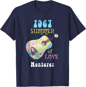 1967 Summer of Love Monterey Hippie T-Shirt - T-Shirt | Navy