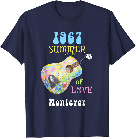 1967 Summer of Love Monterey Hippie T-Shirt - T-Shirt | Navy