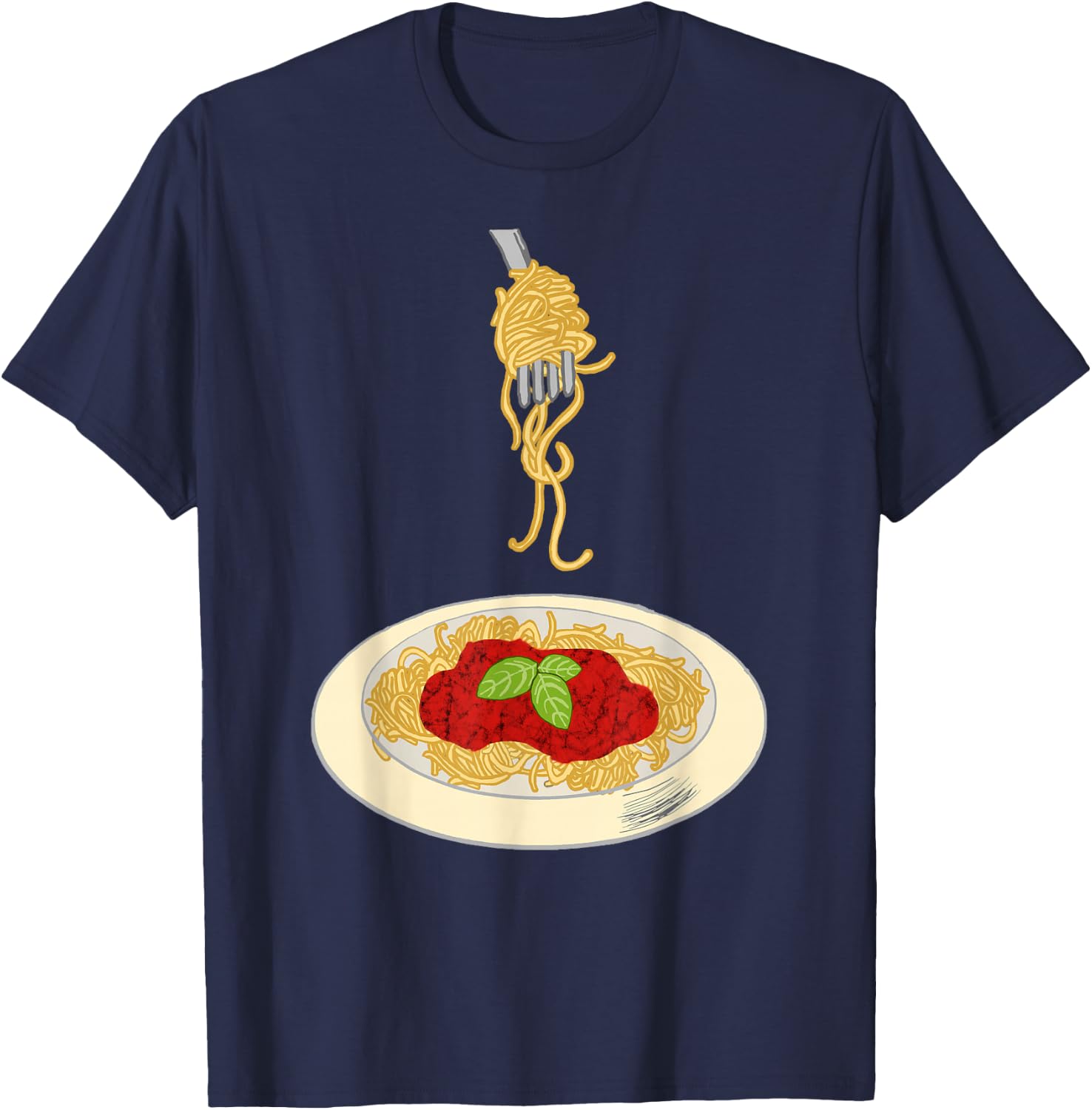Spaghetti Pasta Noodle Cooking Sauce Bolognese Meal Dish T-Shirt - T-Shirt | Navy