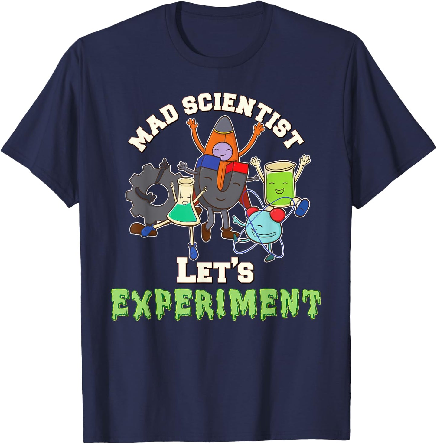 Science Birthday Party - Mad Scientist Shirt T-Shirt - T-Shirt | Navy