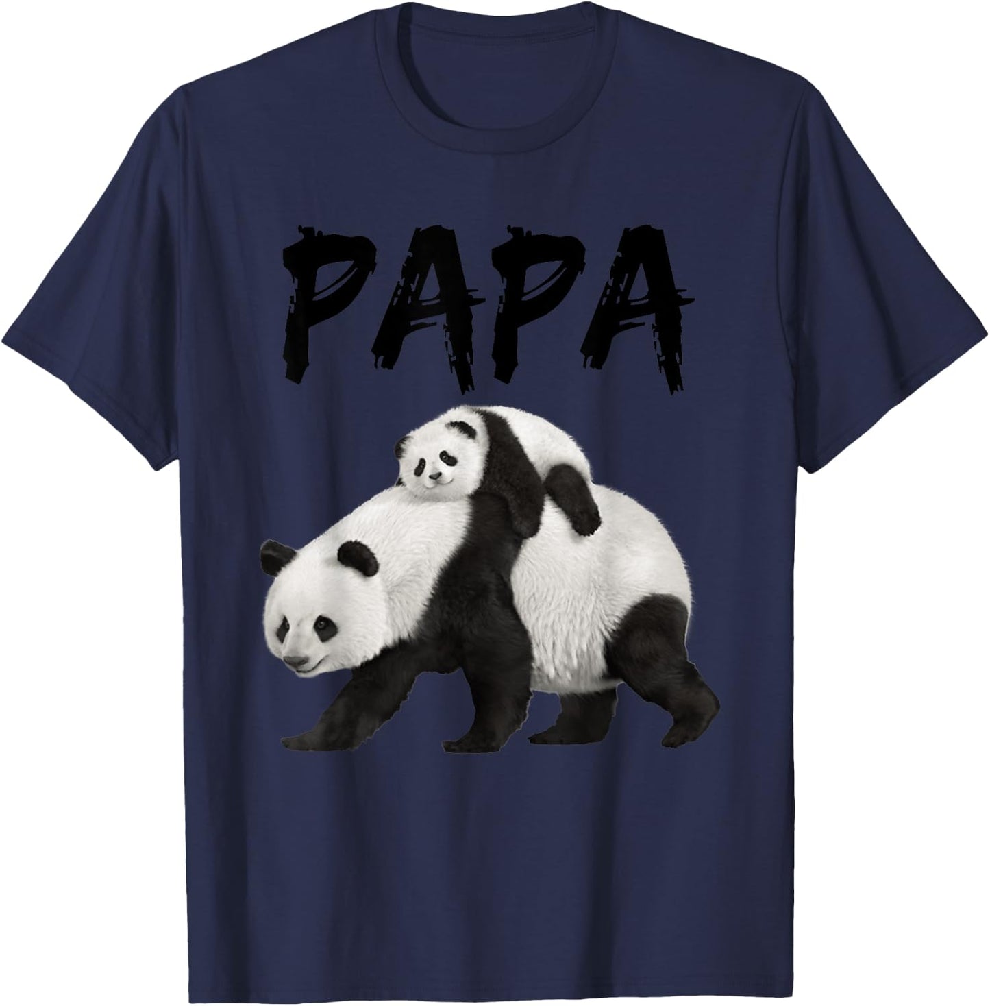 Cool Graphic Design Panda Papa Bear Dad T-Shirt - T-Shirt | Navy