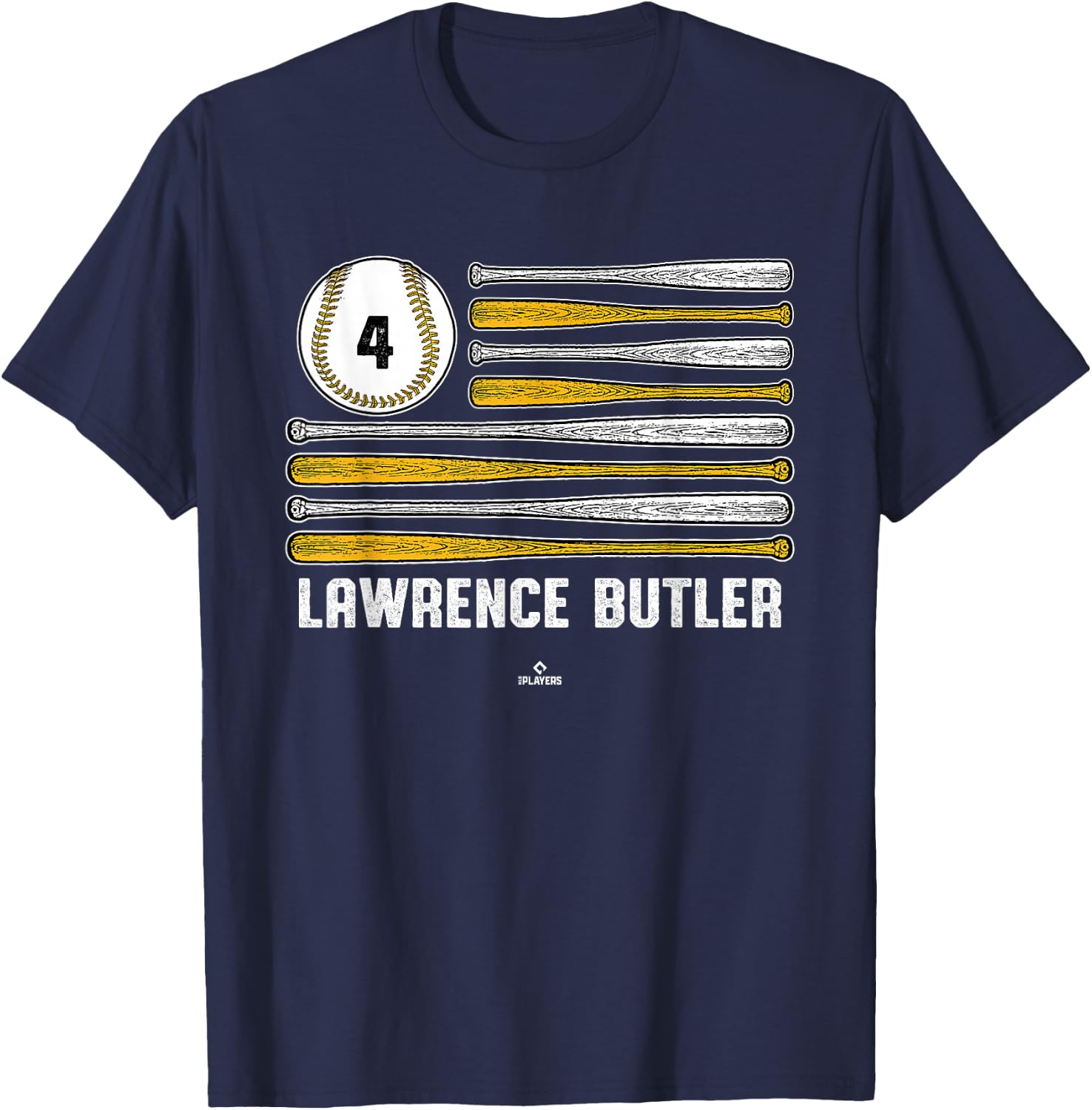 Baseball American Flag Lawrence Butler Oakland Baseball T-Shirt - T-Shirt | Navy