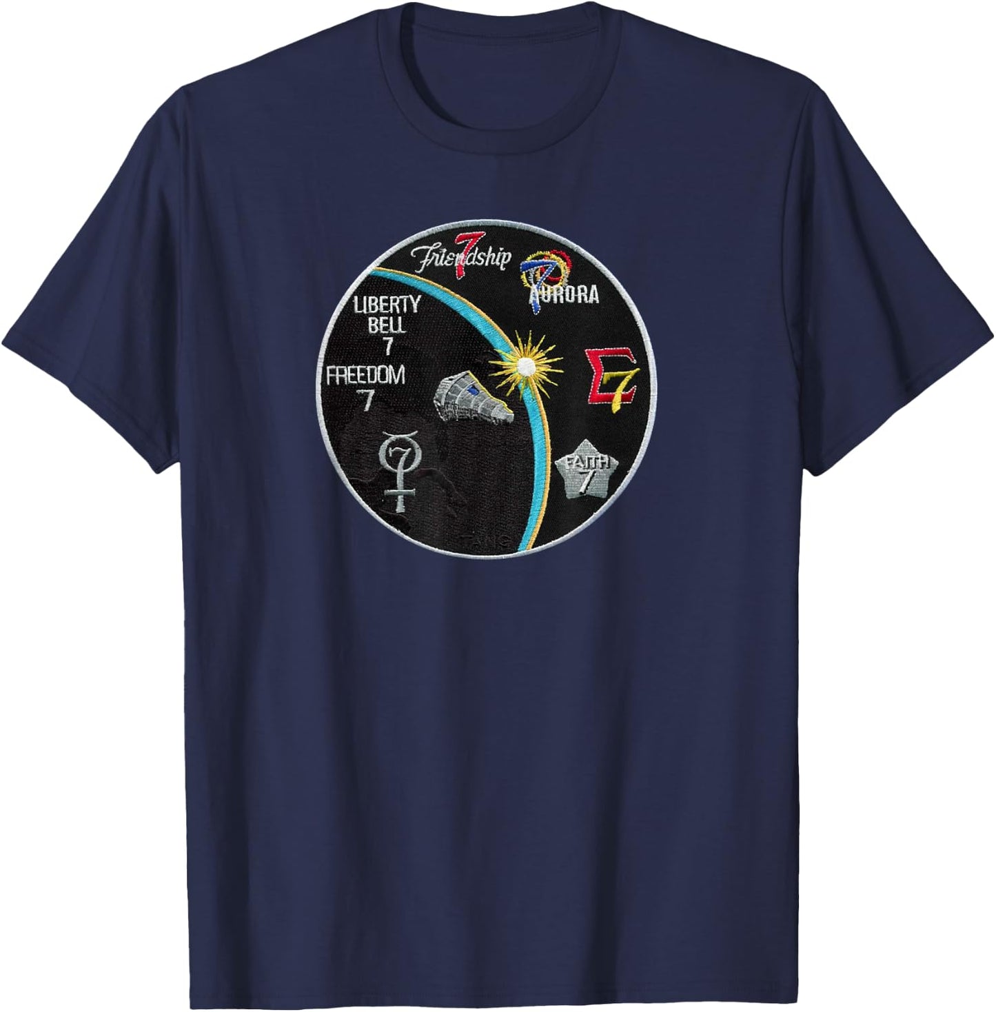 NASA Project Mercury Commemorative Patch T-Shirt - T-Shirt | Navy