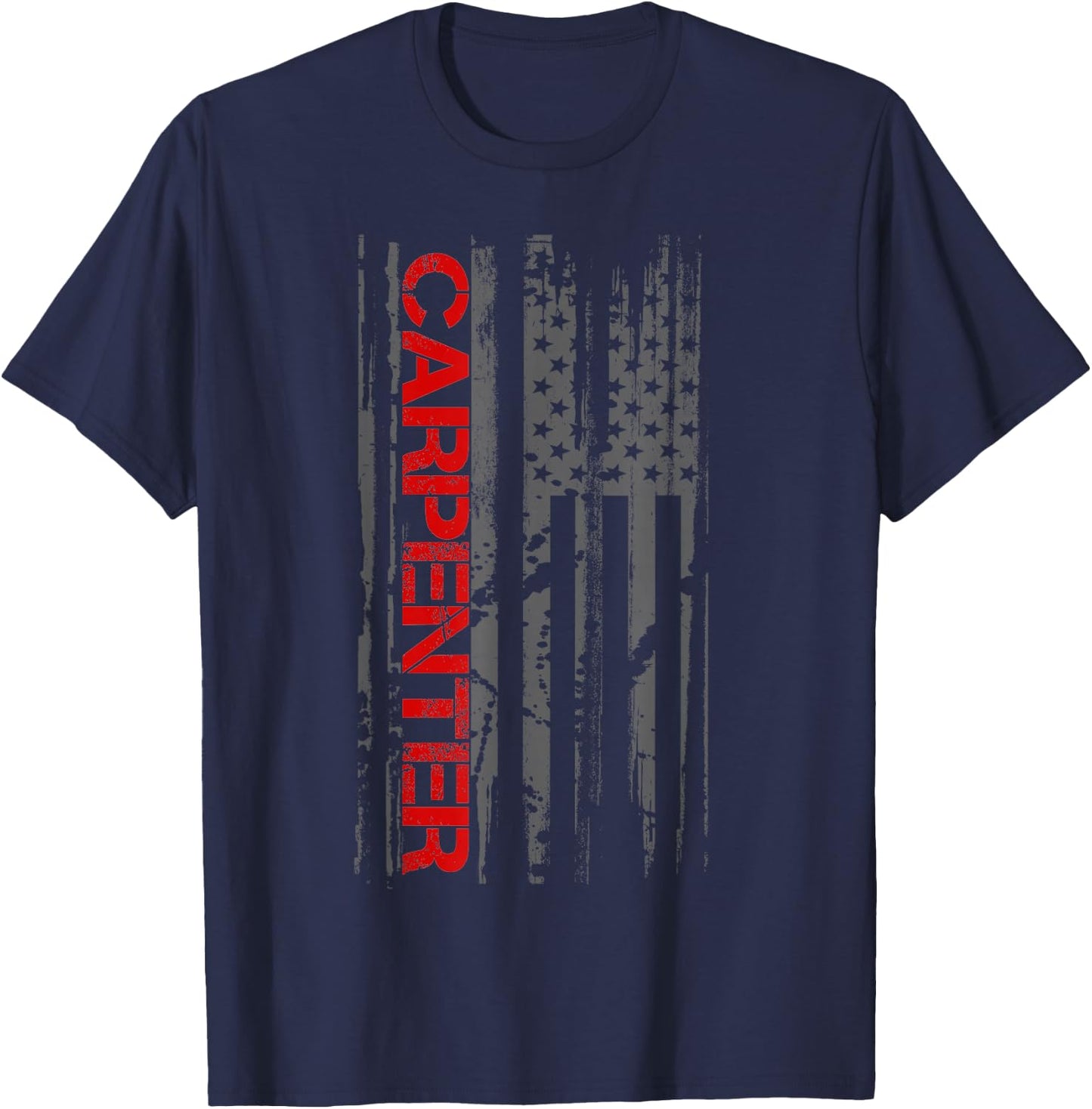 Carpenter Woodwork Patriotic American Flag T-Shirt - T-Shirt | Navy
