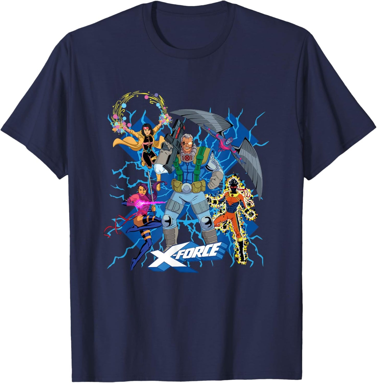 Marvel X-Men '97 X-Force Power Squad T-Shirt - T-Shirt | Navy