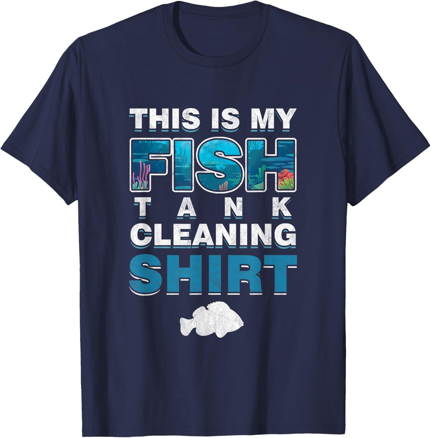 Aquarianer Godlfisch Fischzucht Haustiere -Adults Black Small Modern Short Sleeve Christmas Birthday Fishing Lifestyle Gift T-Shirt - T-Shirt | Navy