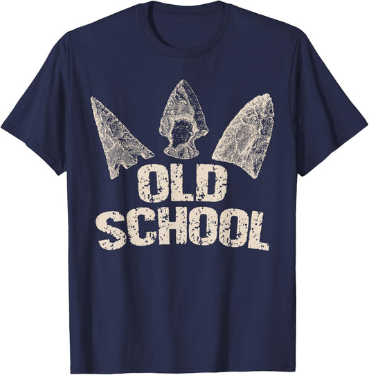 Vintage Arrowhead Hunting Old School Archery Arrow Heads T-Shirt - T-Shirt | Navy