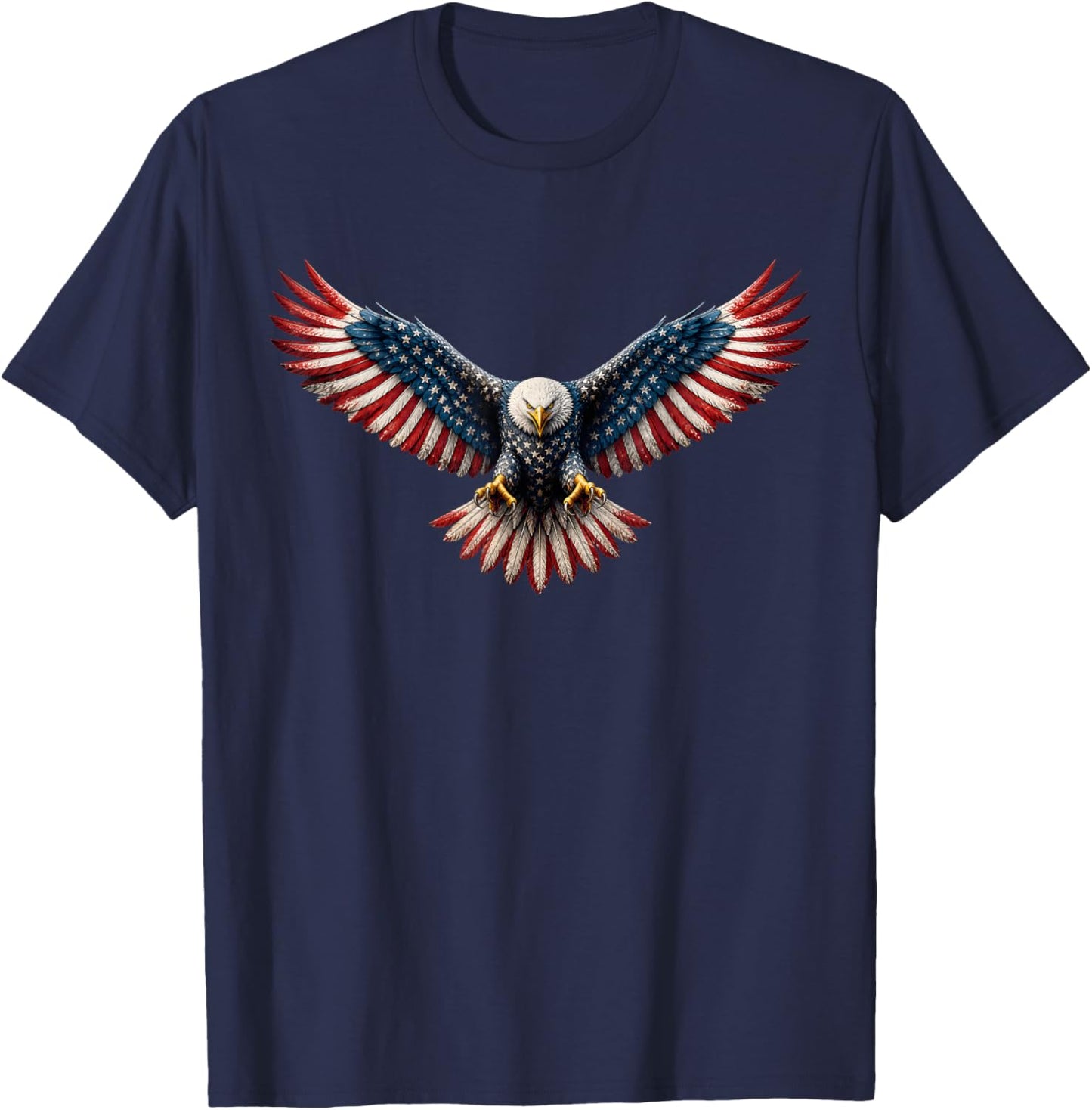 Eagle USA American Flag Fourth of July Patriotic Men Boys T-Shirt - T-Shirt | Navy