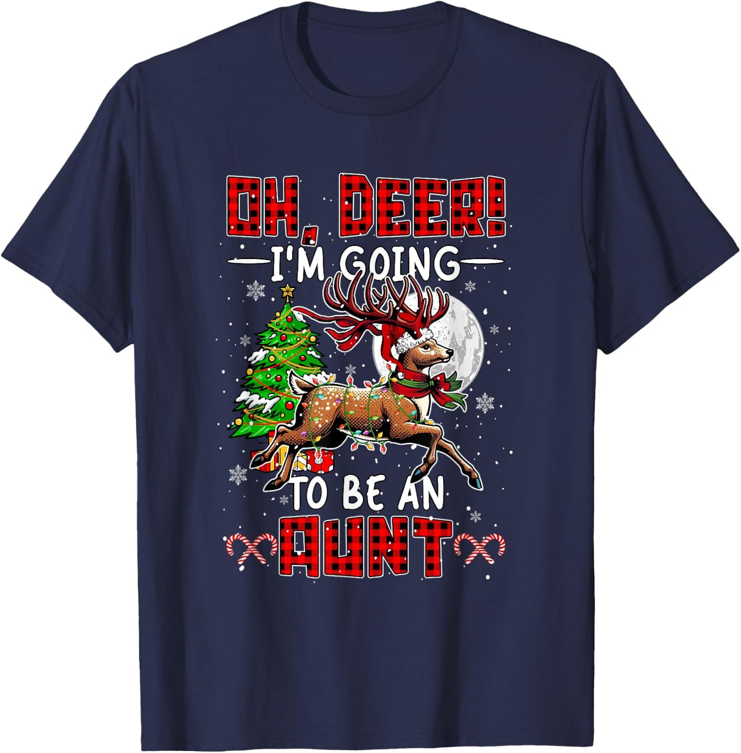 Proud Going To Be An Aunt Christmas Expecting New Baby T-Shirt - T-Shirt | Navy