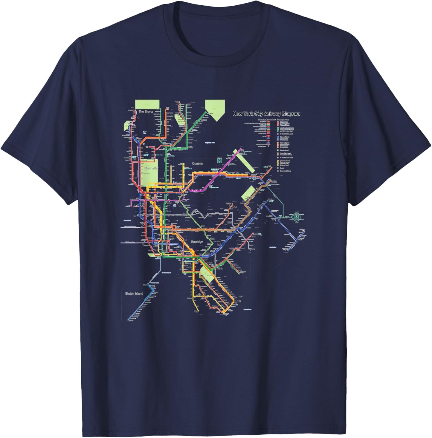 New York City Metro Map Art I Heart NY Souvenir Gifts T-Shirt - T-Shirt | Navy