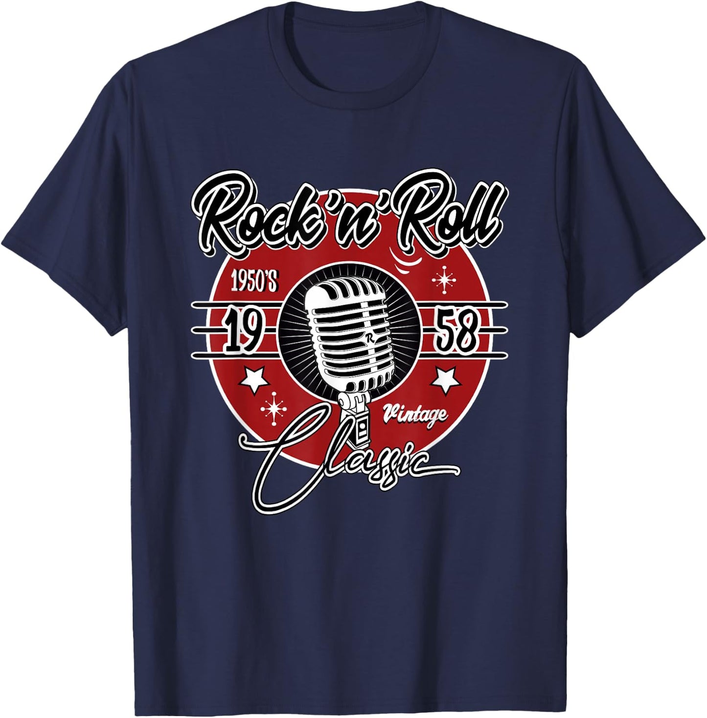 Sock Hop Clothes 50s Greaser Doo Wop Retro Rockabilly 1950s T-Shirt - T-Shirt | Navy